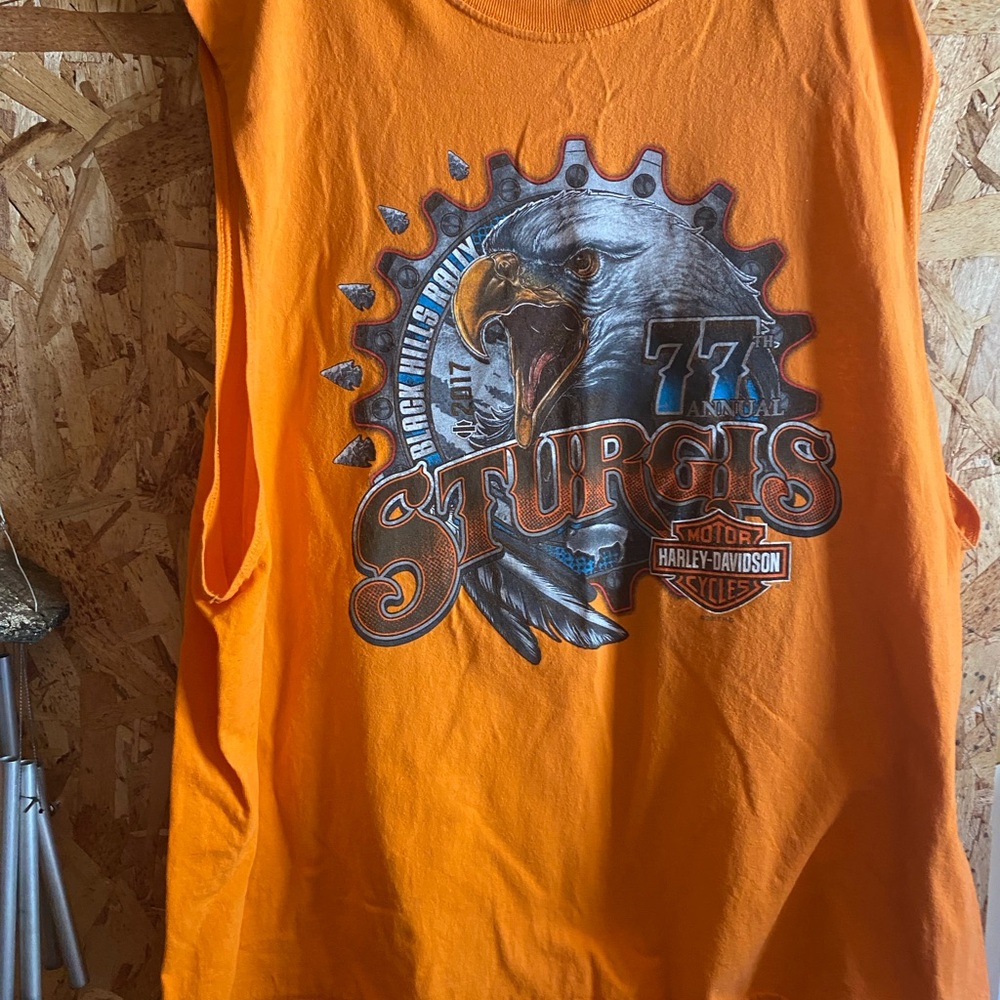Harley-Davidson Orange Tank Top with Tag Detail